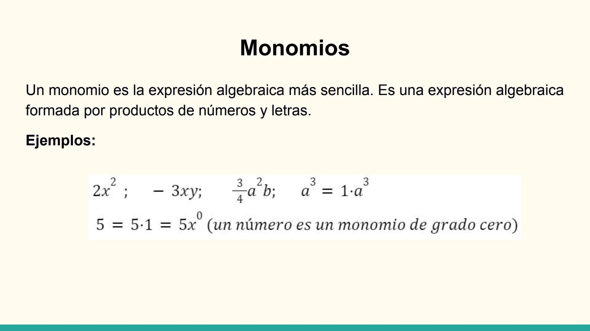 UD2: Expresiones algebraicas ¿Qué es una expresión algebraica?
Una expresión algebraica es toda combinación de números y letras unidas por l
