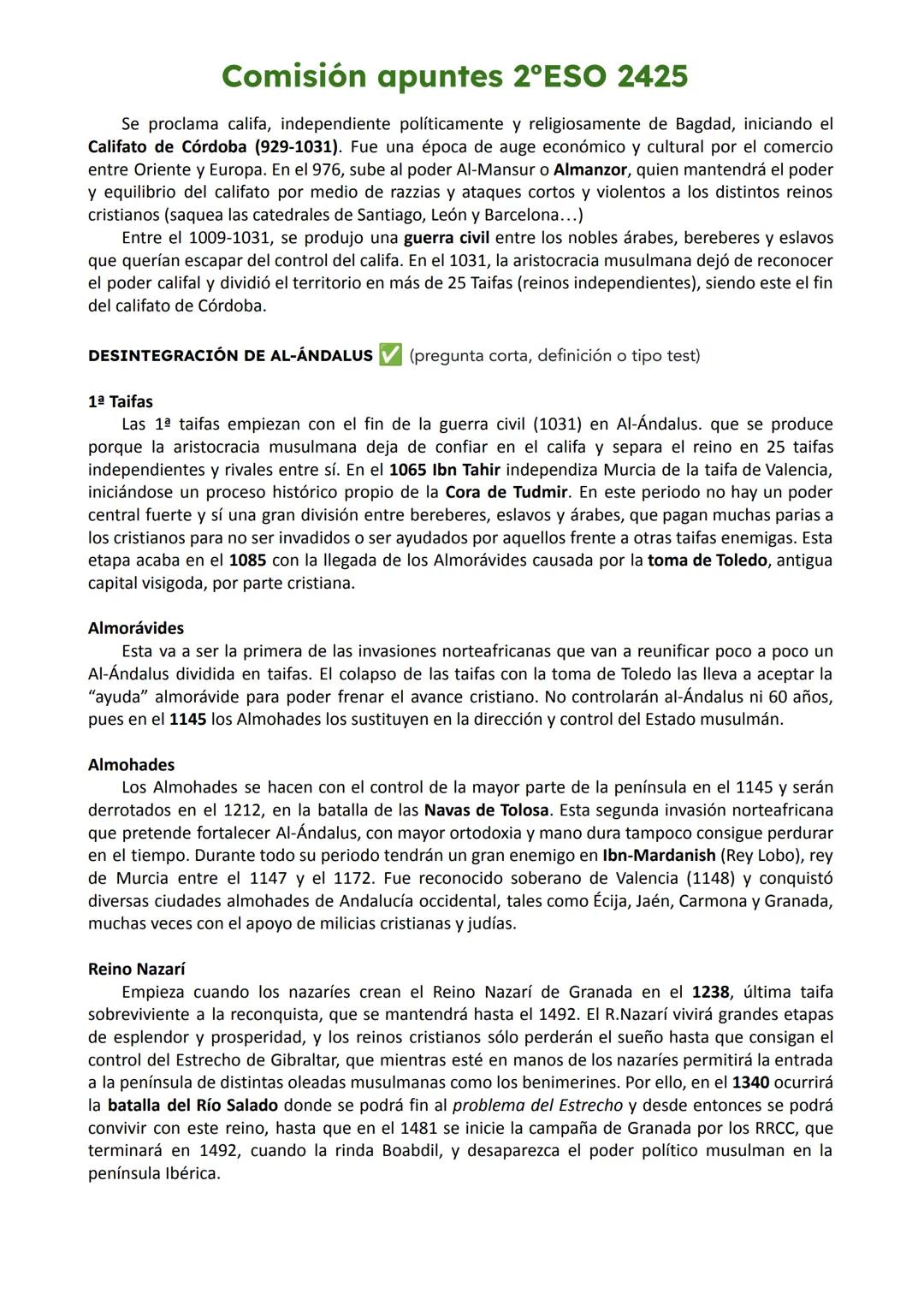 # Comisión apuntes 2ºESO 2425
Para el trabajo y estudio de estos apuntes tener en cuenta que: los epígrafes no negrita se
preguntarán como