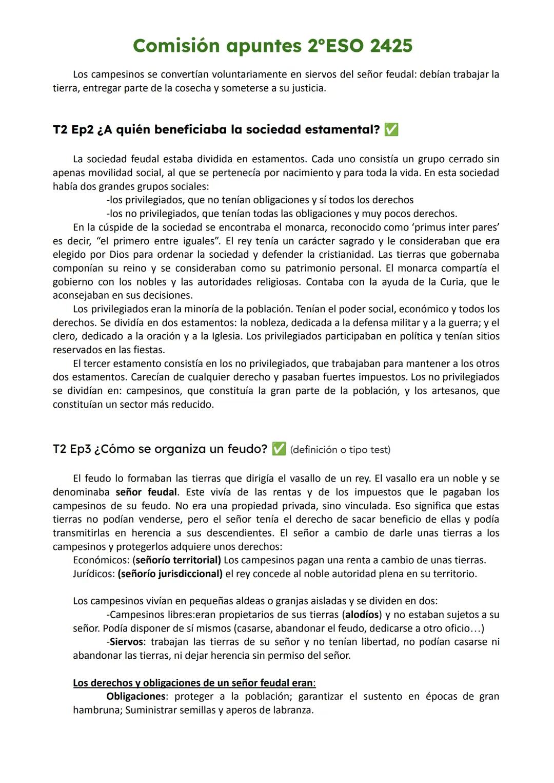 # Comisión apuntes 2ºESO 2425
Para el trabajo y estudio de estos apuntes tener en cuenta que: los epígrafes no negrita se
preguntarán como
