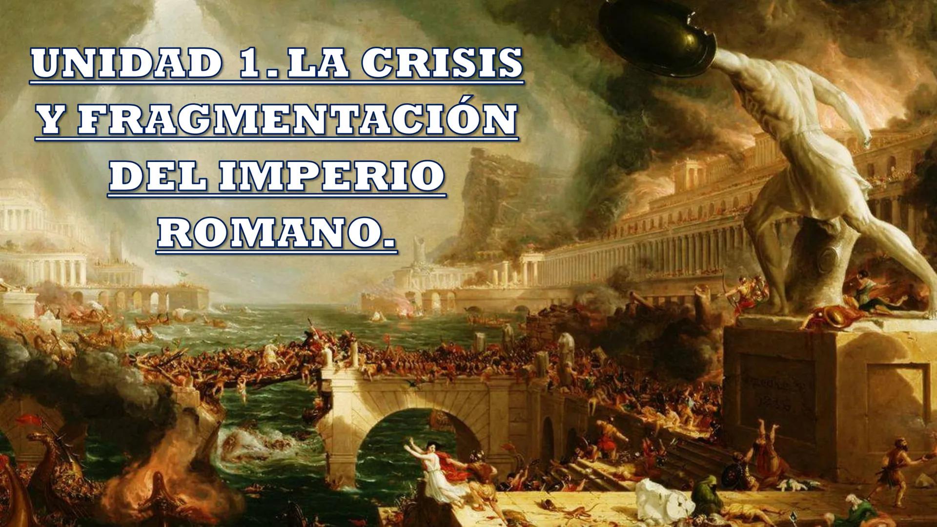 # UNIDAD 1. LA CRISIS
Y FRAGMENTACIÓN
DEL IMPERIO
ROMANO. # 1. LA CAIDA Y DIVISIÓN DEL IMPERIO ROMANO.
Imperio romano
de Occidente.
La
