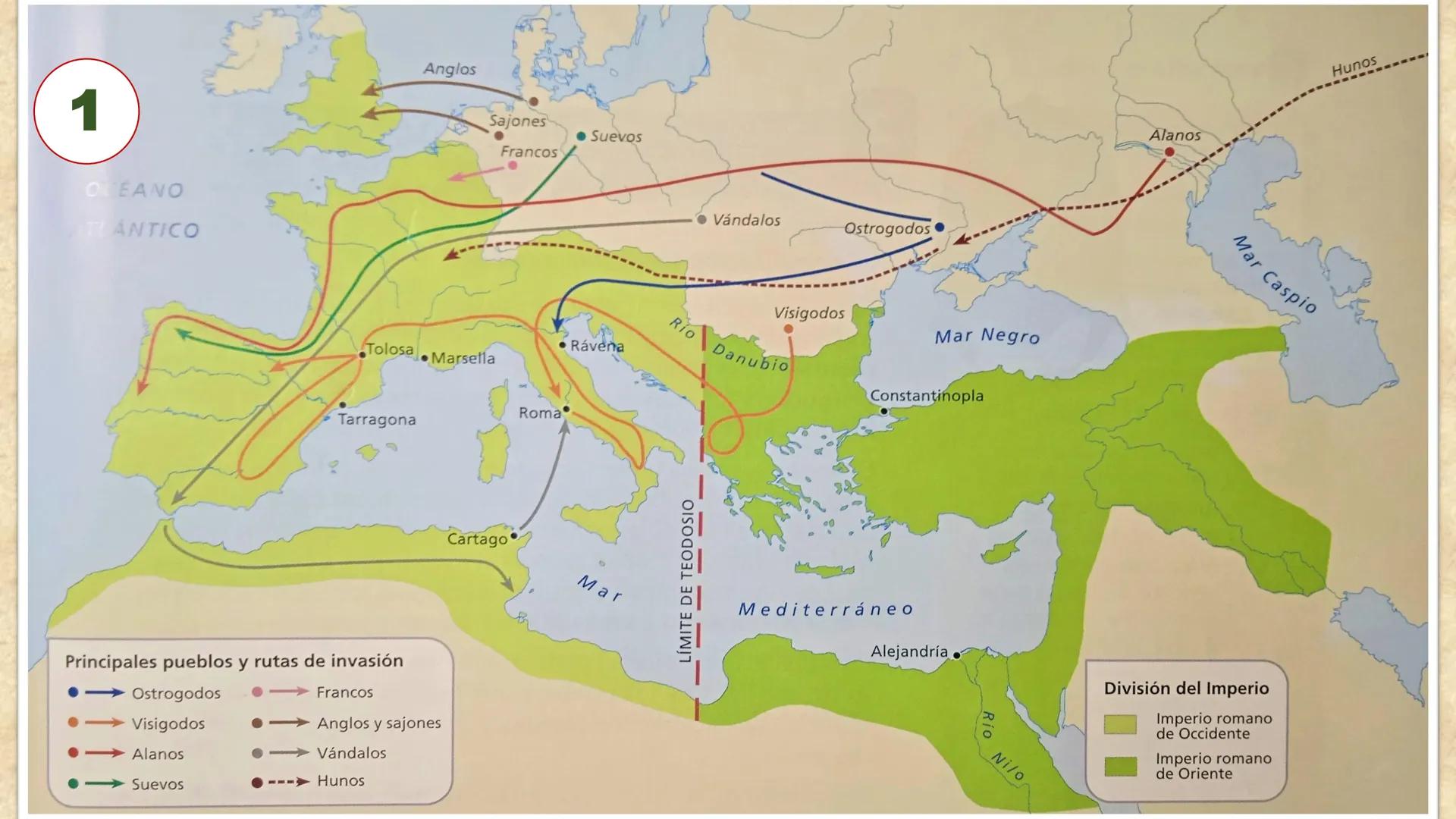 # UNIDAD 1. LA CRISIS
Y FRAGMENTACIÓN
DEL IMPERIO
ROMANO. # 1. LA CAIDA Y DIVISIÓN DEL IMPERIO ROMANO.
Imperio romano
de Occidente.
La