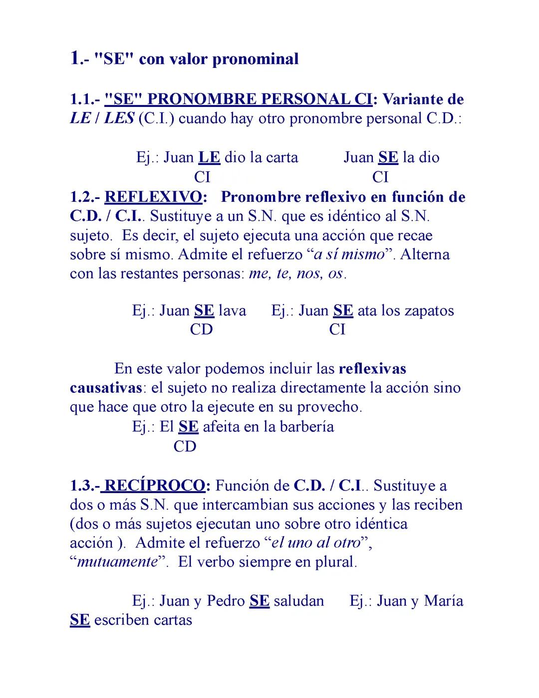 Valor del "SE"