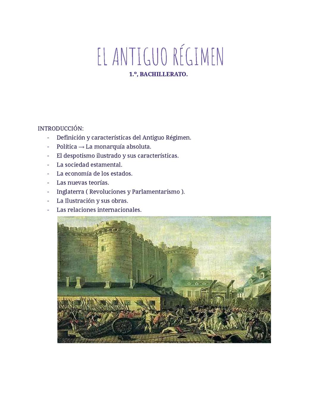 El Antiguo Régimen.