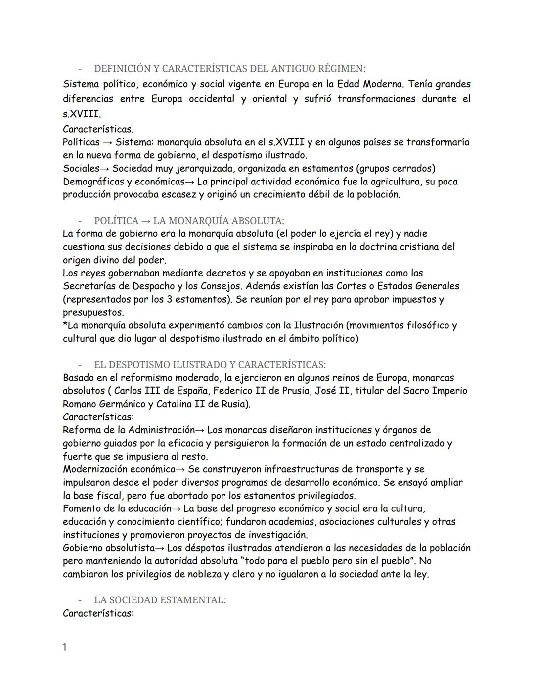 EL ANTIGUO RÉGIMEN
1.º, BACHILLERATO.
INTRODUCCIÓN:
-
Definición y características del Antiguo Régimen.
Política → La monarquía absoluta.
El