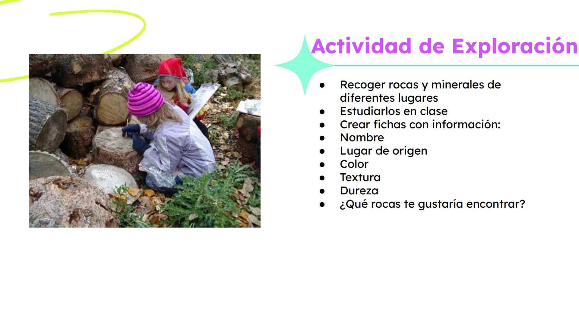 Rocas y Minerales
Fuente: Smile and Learn
еееее Las rocas son la parte sólida de la
Tierra
Están formadas por minerales
Hay muchos tipos dif