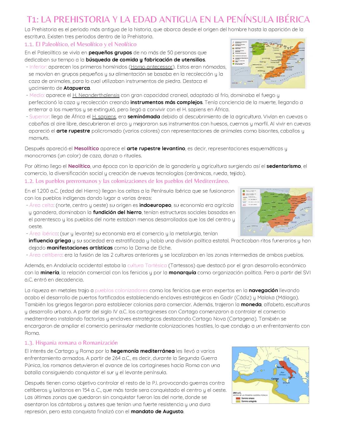 Tema 1: La Prehistoria y Edad Antigua