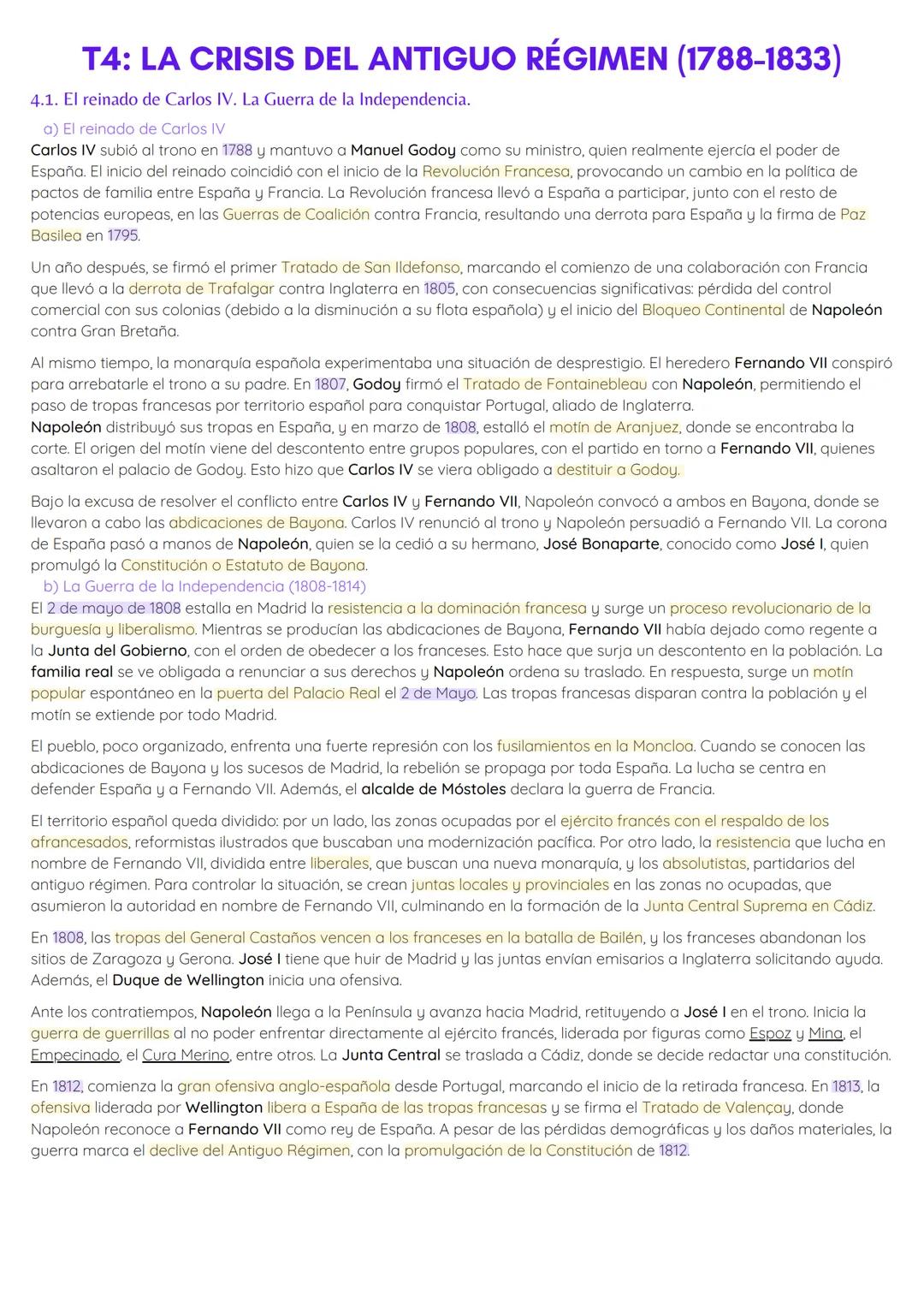 Tema 4: La Crisis del Antiguo Régimen