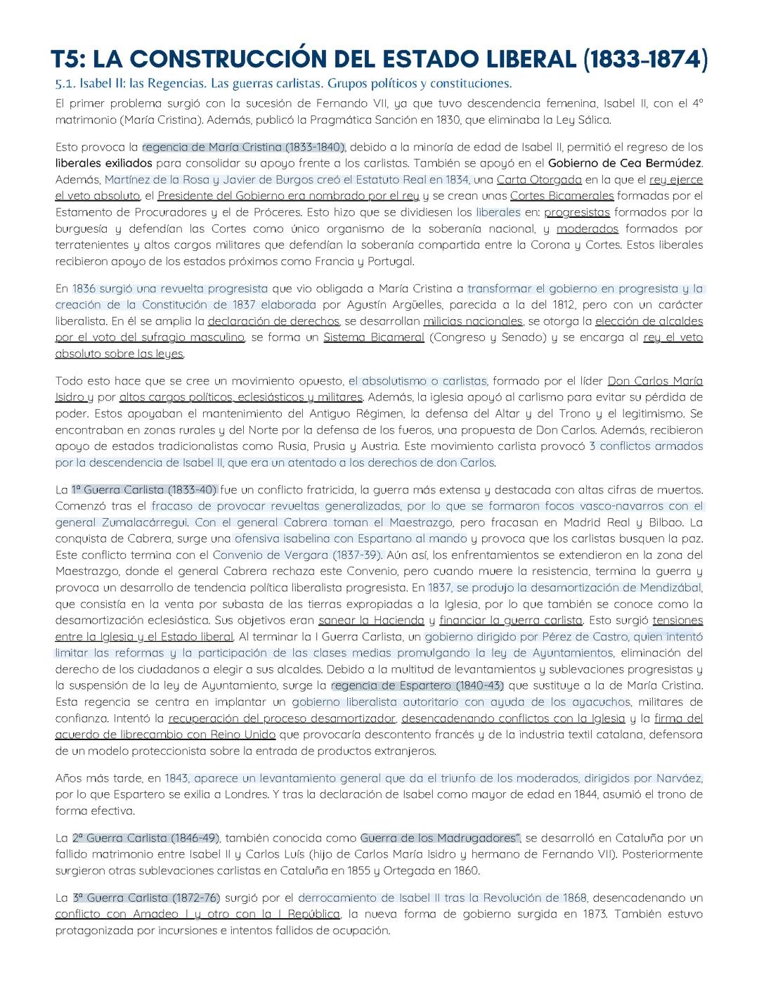 Tema 5: La Construccion del Estado Liberal