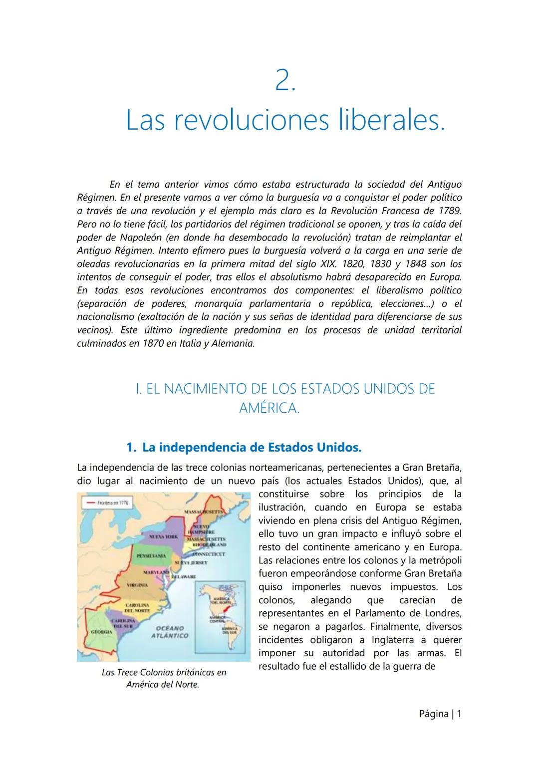 2.
Las revoluciones liberales.
En el tema anterior vimos cómo estaba estructurada la sociedad del Antiguo
Régimen. En el presente vamos a