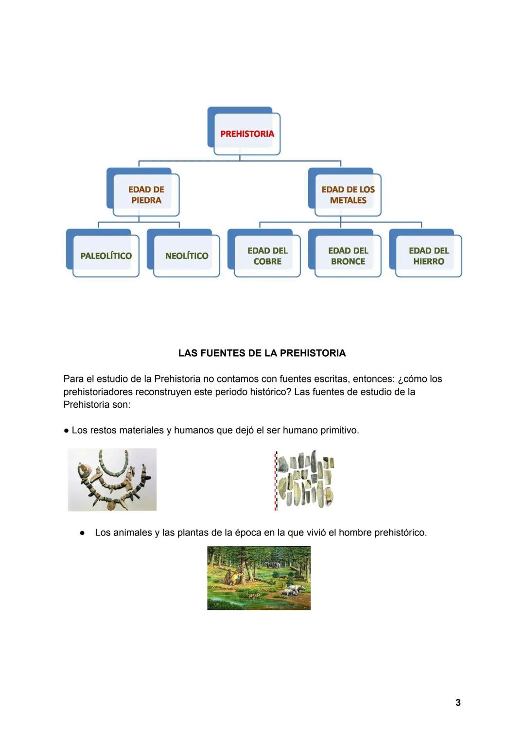 # PREHISTORIA
LA DIVISIÓN DE LA PREHISTORIA
EDAD DE PIEDRA
1.PALEOLÍTICO (4,4 millones de años- 10000 a.C.). Se caracteriza por:
Comienza
