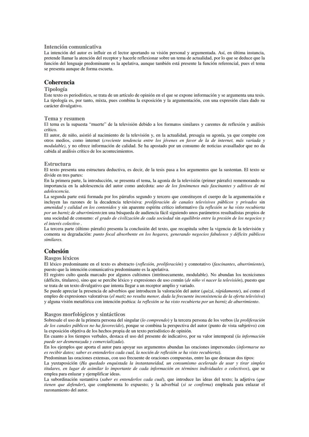 # 1º BACHILLERATO.
# D. LENGUA CASTELLANA.
Nombre: ______________ Apellidos: ______________ Fecha: ______________
## Muerte de la tele
D