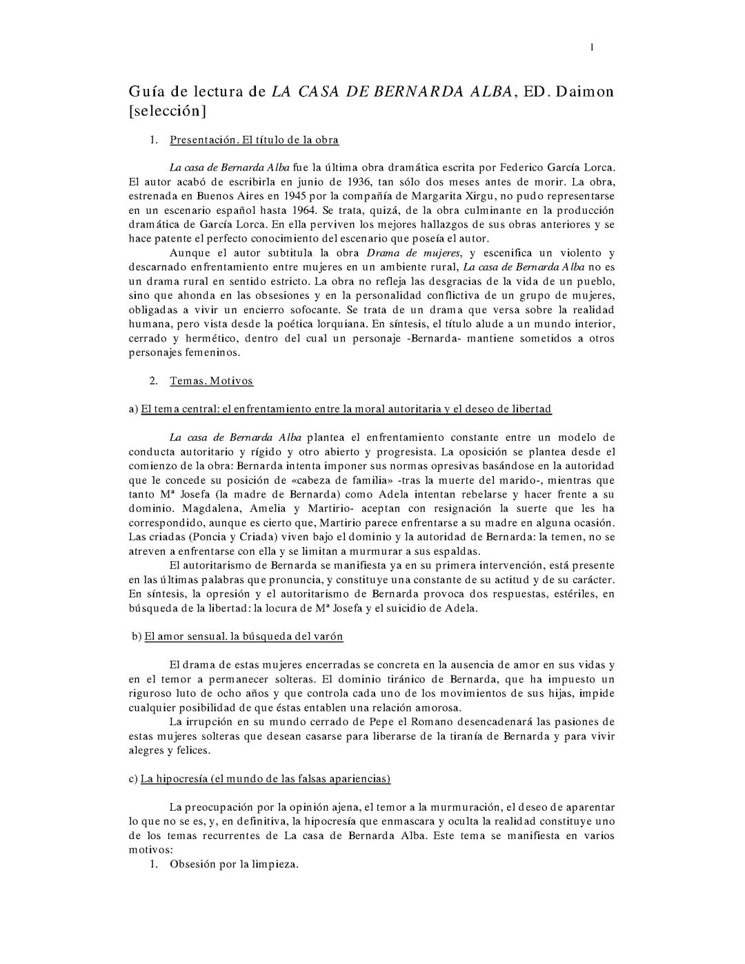 La casa de Bernarda Alba