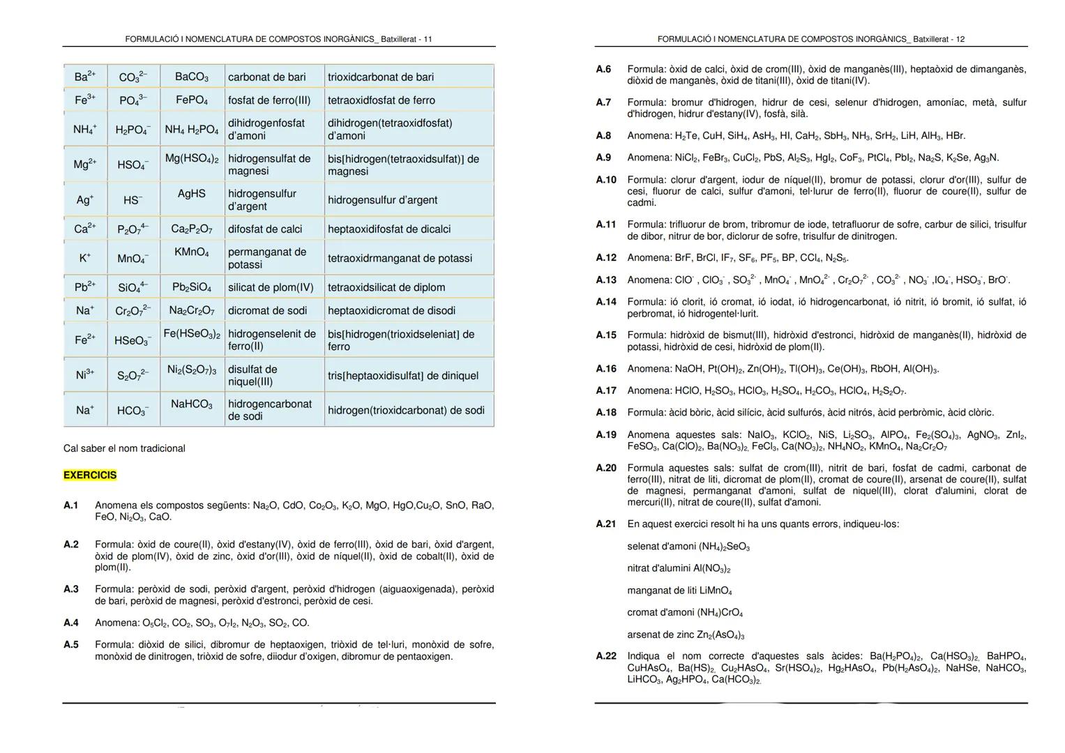 FORMULACIÓ I NOMENCLATURA DE COMPOSTOS INORGANICS_Batxillerat - 1
# FORMULACIÓ I NOMENCLATURA QUÍMICA
## COMBINACIONS BINARIES DE L'HIDROG