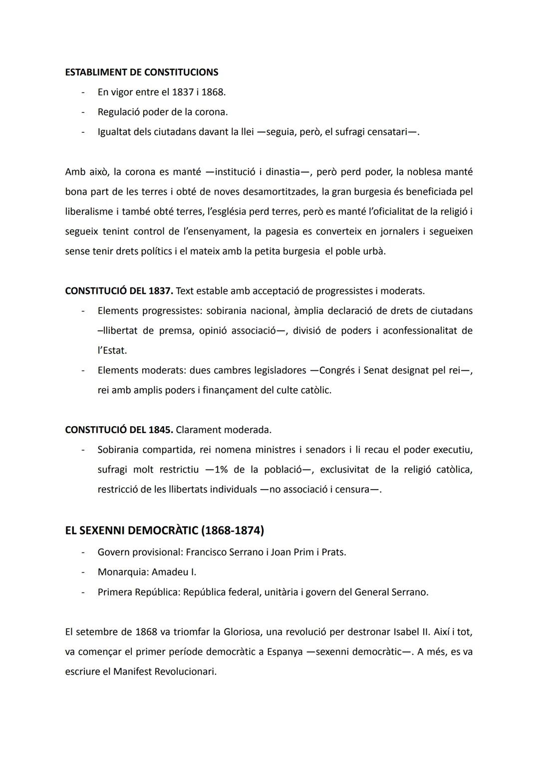 # REGNAT D'ISABEL II I SEXENNI DEMOCRÀTIC
LA CONSTRUCCIÓ DE L'ESTAT LIBERAL A ESPANYA (1833-1874)
El 1833 Isabel II agafa el tron -regènci