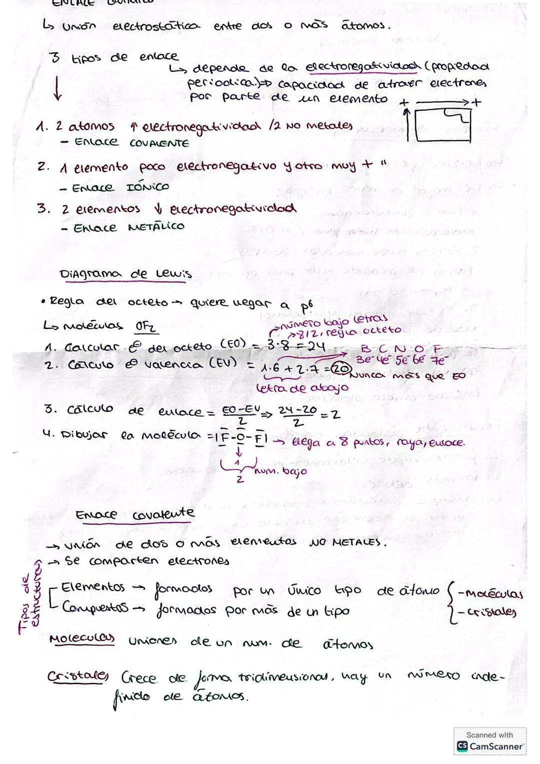 estructures
Tipos de
↳ Union
electrostatica entre dos o mas atomos.
3 tipos de enlace
depende de la electronegatividad (propiedad
periodica.