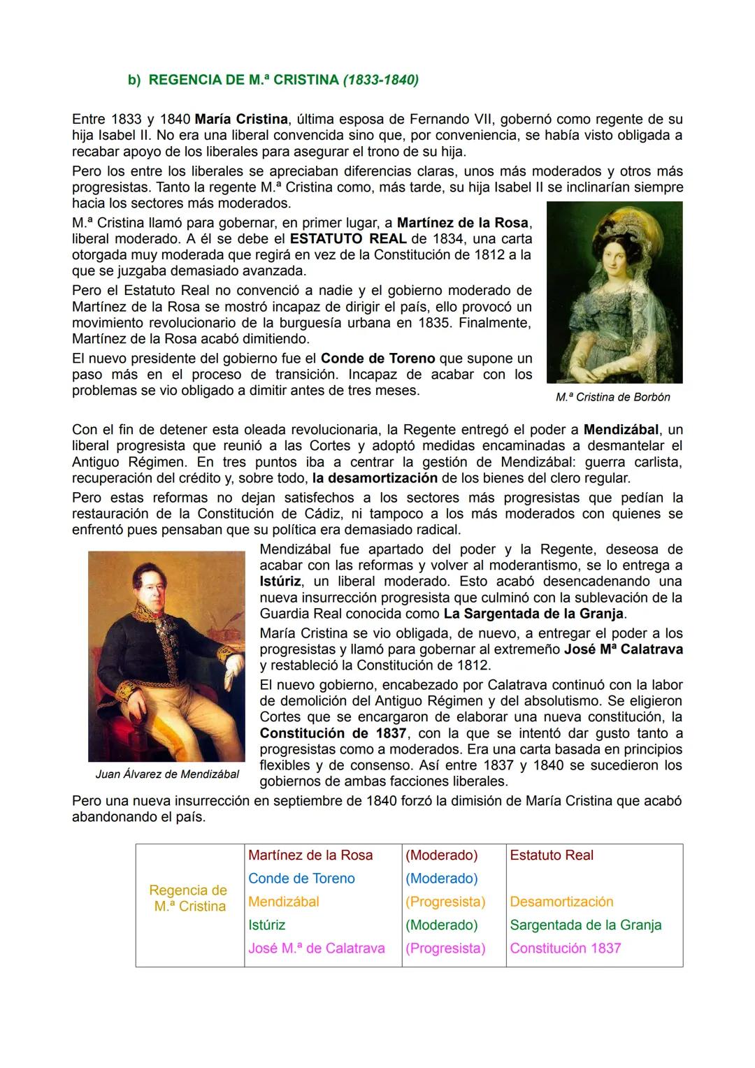 # TEMA 5
CONSOLIDACIÓN DEL ESTADO LIBERAL
EL REINADO DE ISABEL II
1° INTRODUCCIÓN
Al morir Fernando VII, en septiembre de 1833, le sucedi