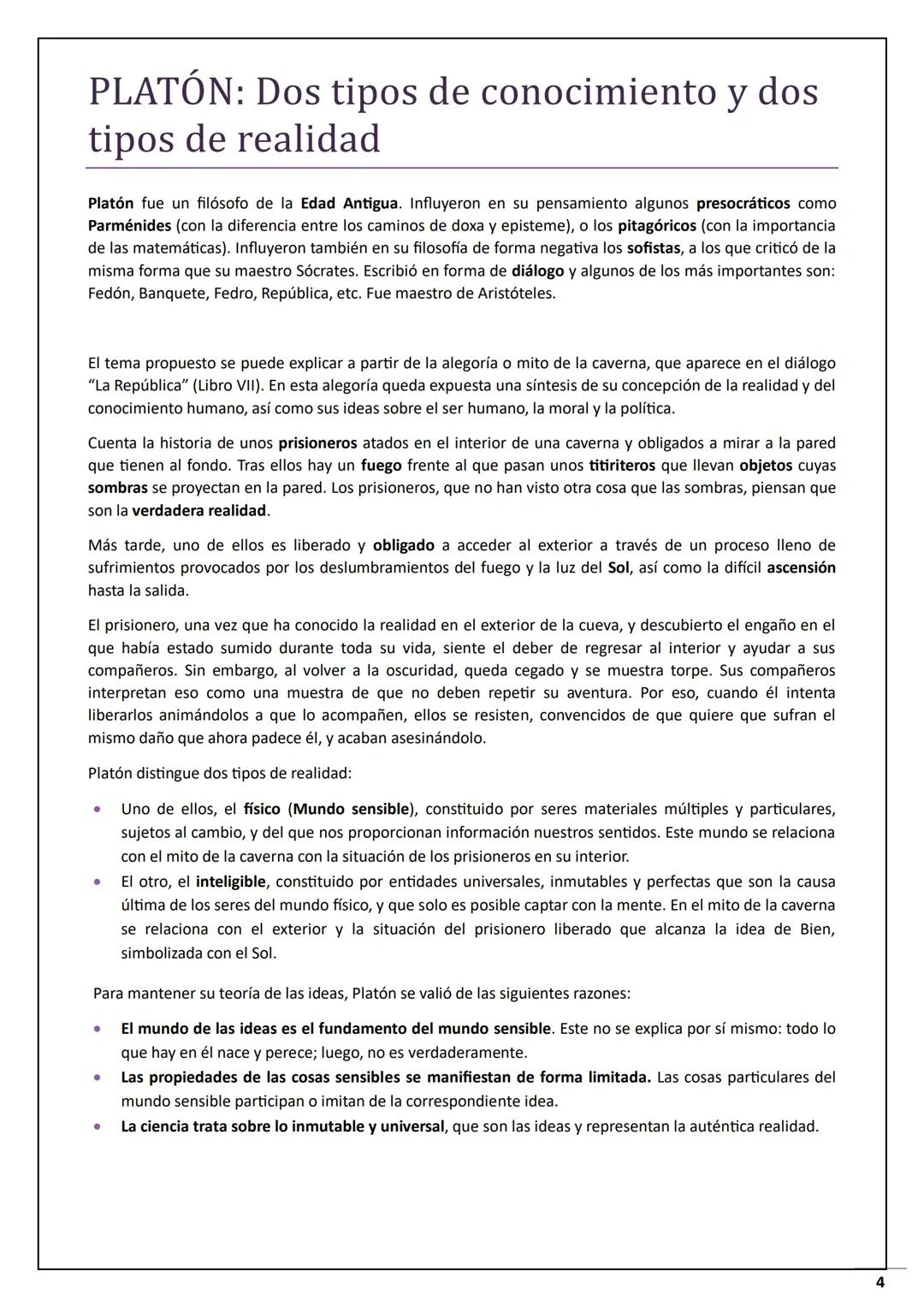 EVAU
CURSO 2023/2024
FILOSOFÍA
2º Bachillerato | María Sánchez Jiménez 1 ÍNDICE:
TEMAS LARGOS DE DESARROLLO
PLATÓN: Dos tipos de conocimient