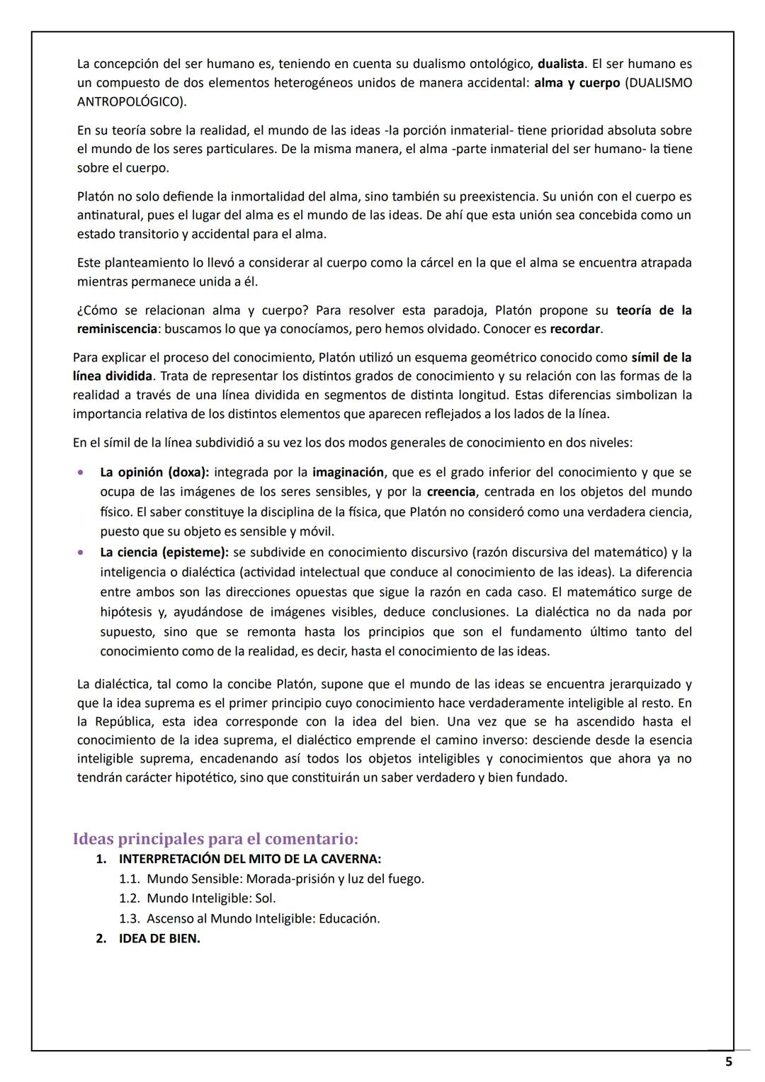 EVAU
CURSO 2023/2024
FILOSOFÍA
2º Bachillerato | María Sánchez Jiménez 1 ÍNDICE:
TEMAS LARGOS DE DESARROLLO
PLATÓN: Dos tipos de conocimient