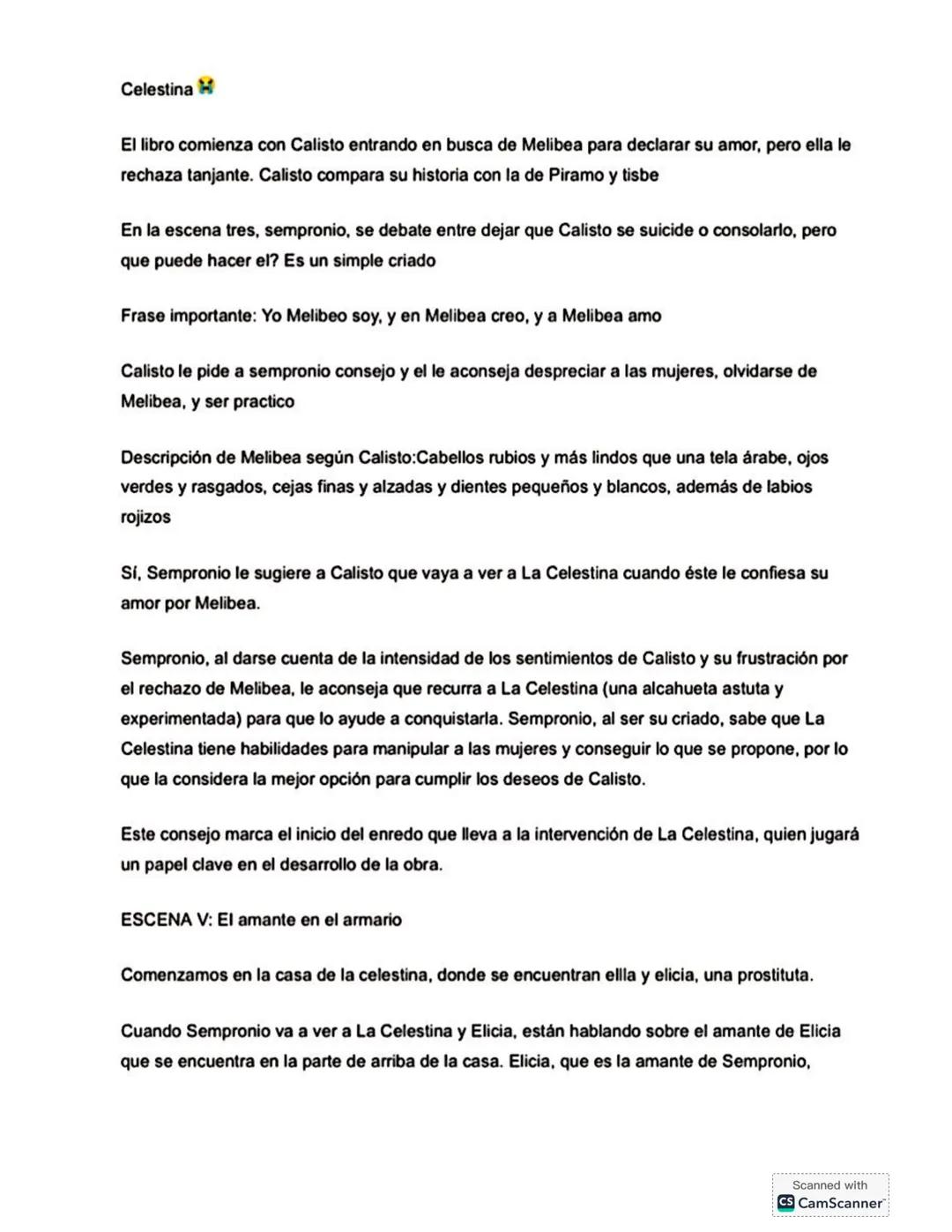 Resumen de la celestina