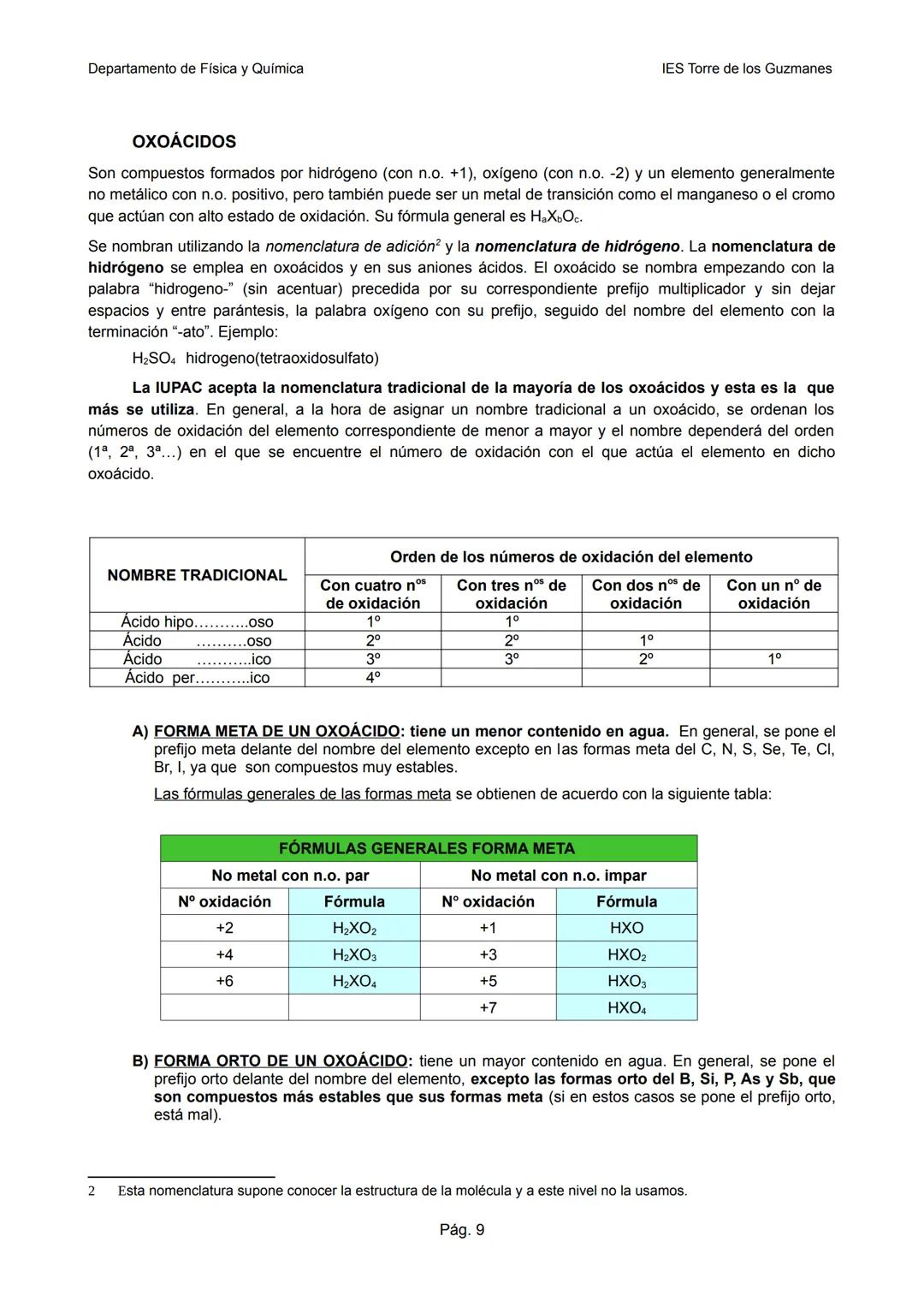Departamento de Física y Química
IES Torre de los Guzmanes
FORMULACIÓN Y NOMENCLATURA INORGÁNICA
IUPAC¹ 2005
Formulación es la forma de ex