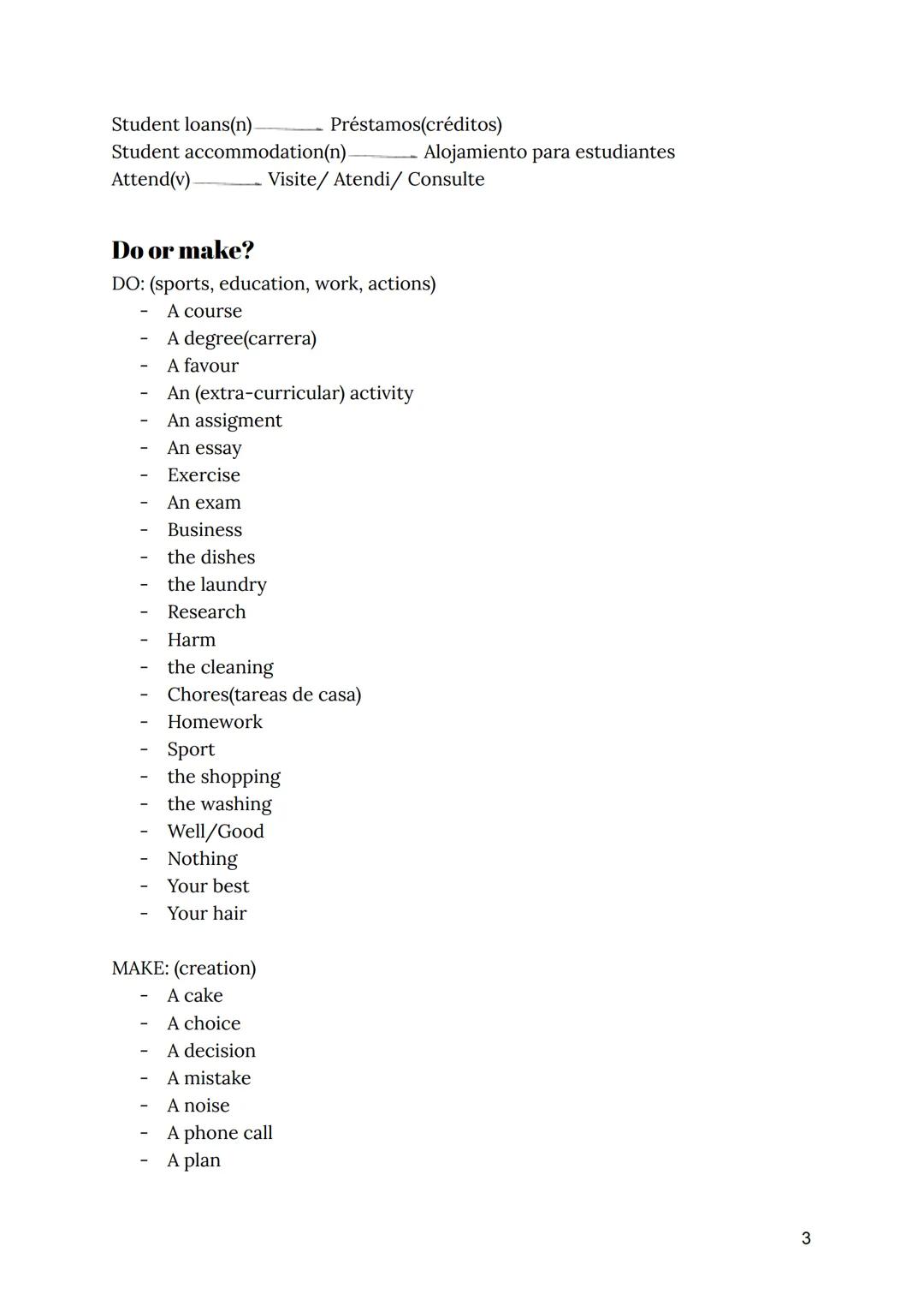 ENGLISH
B2
- Parte 1 -
1 Vocabulary
Unit 1
• School life
. Higher education
School Life
Abroad(adj)
En el extranjero
Assignment(n)
Asignació