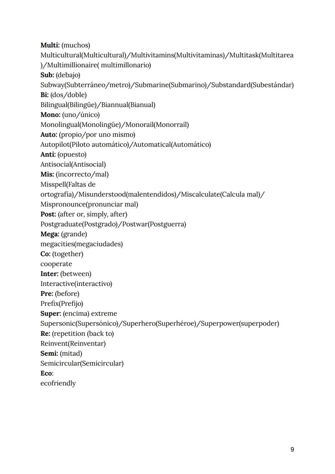 ENGLISH
B2
- Parte 1 -
1 Vocabulary
Unit 1
• School life
. Higher education
School Life
Abroad(adj)
En el extranjero
Assignment(n)
Asignació
