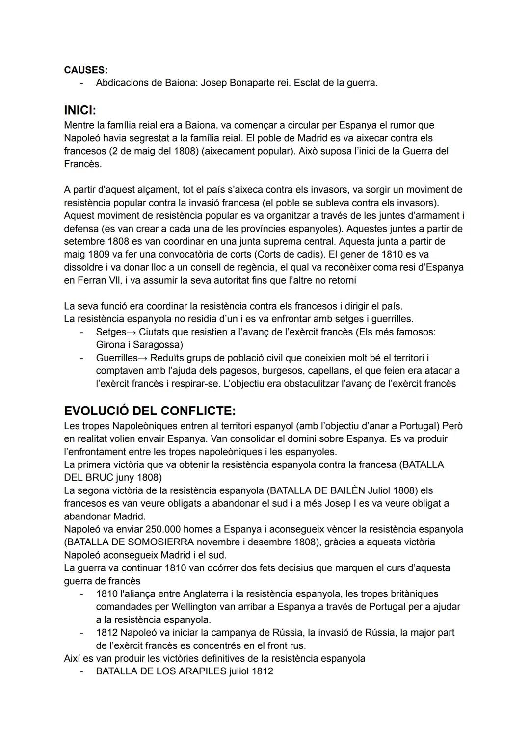 # T1. LA FI DE L'ANTIC RÈGIM
LA GUERRA DEL FRANCÈS (1808-1814)
Carles III va morir el 1788 i el succeeix Carles IV
El 1789 esclata la Revo