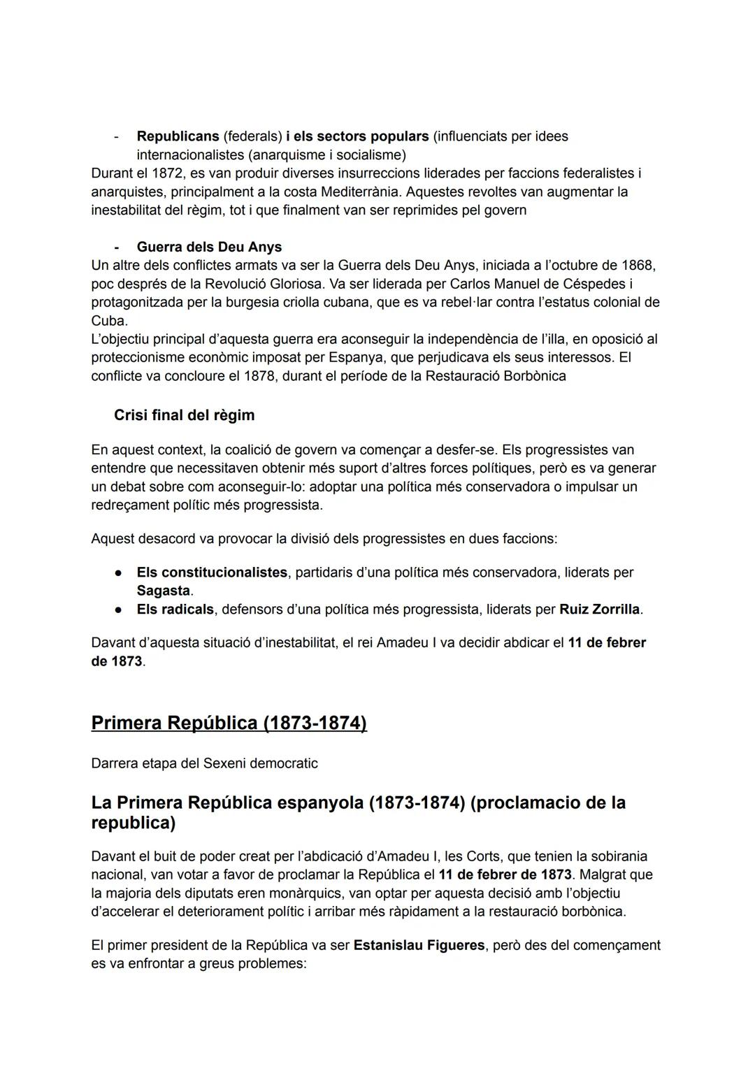 # EL SEXENNI DEMOCRÀTIC (1868-1874)
## Concepte i característiques generals
El Sexenni Democràtic (1868-1874) comença amb la Revolució de