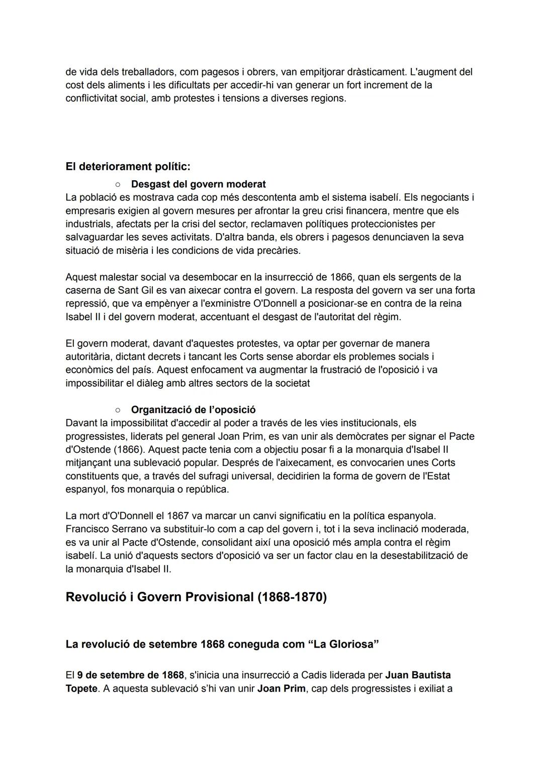 # EL SEXENNI DEMOCRÀTIC (1868-1874)
## Concepte i característiques generals
El Sexenni Democràtic (1868-1874) comença amb la Revolució de