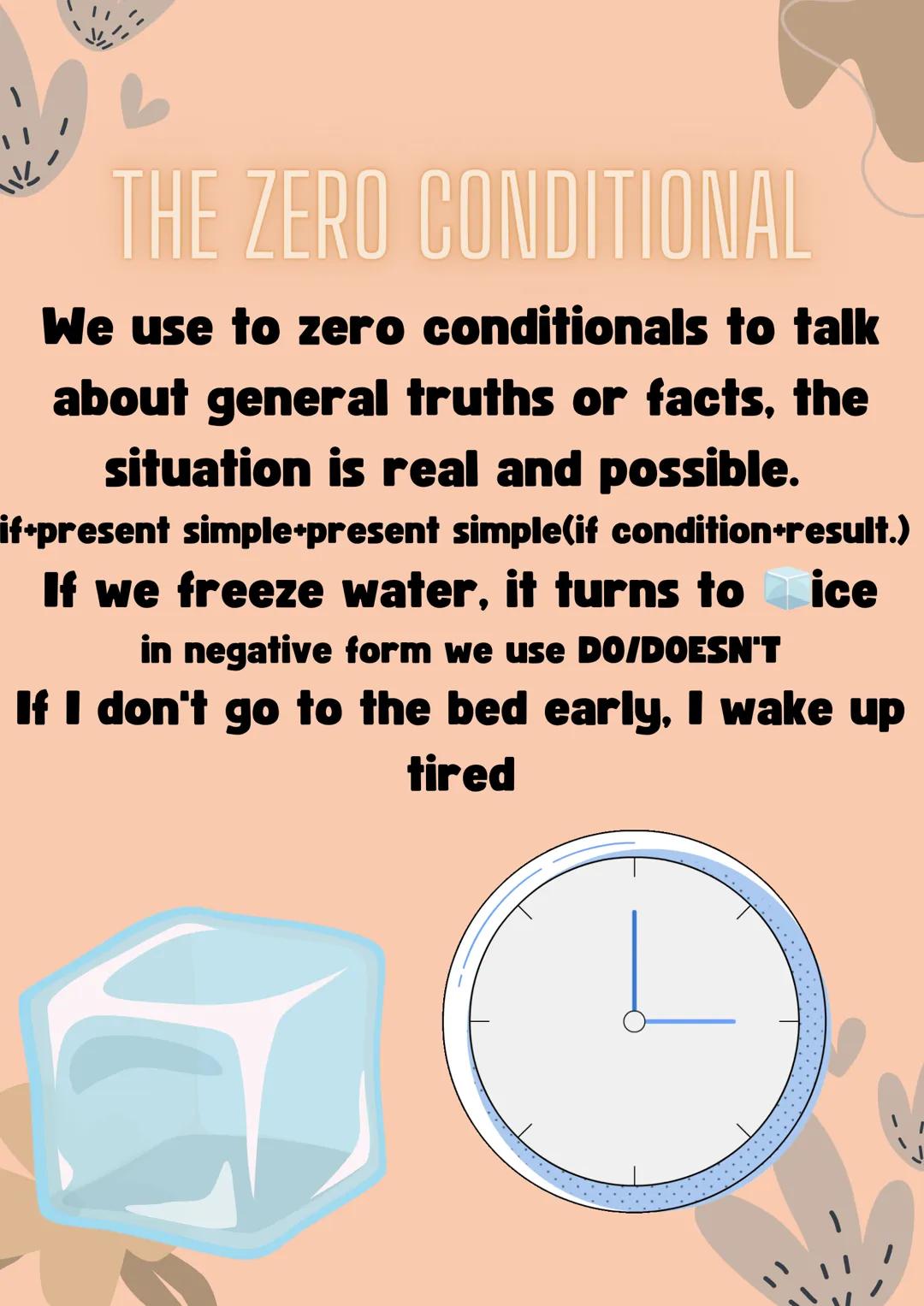 # APUNTES
# INGLÉS
# CONDITIONALS # 业
# THE ZERO CONDITIONAL
We use to zero conditionals to talk
about general truths or facts, the
situa