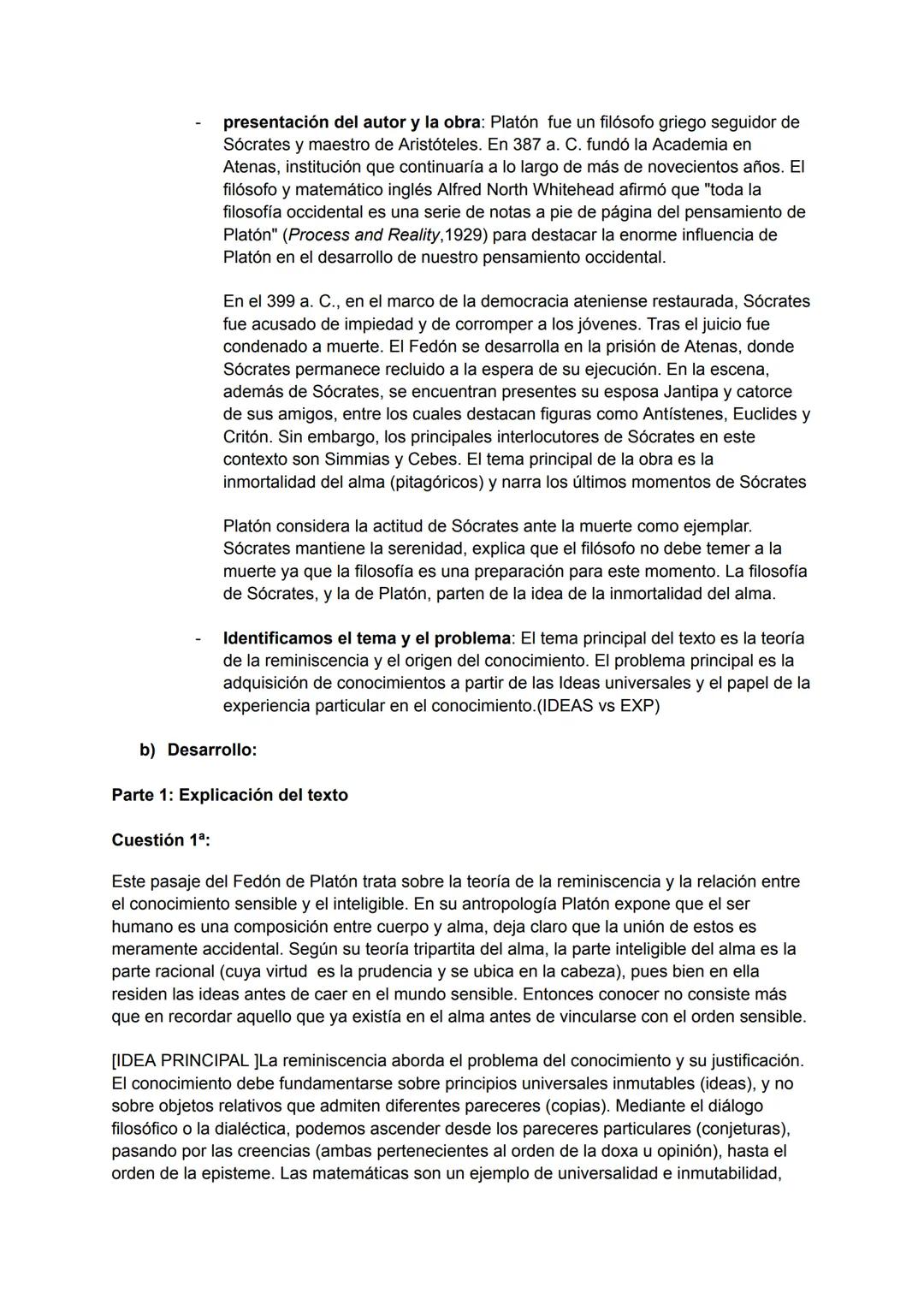 Fedón. 74 a - 75 e (trad. de Carlos García Gual), en Platón, Diálogos. III, ed. Gredos,
Madrid, 1988, pp. 59-63.
1. FASE PREVIA
c) Término