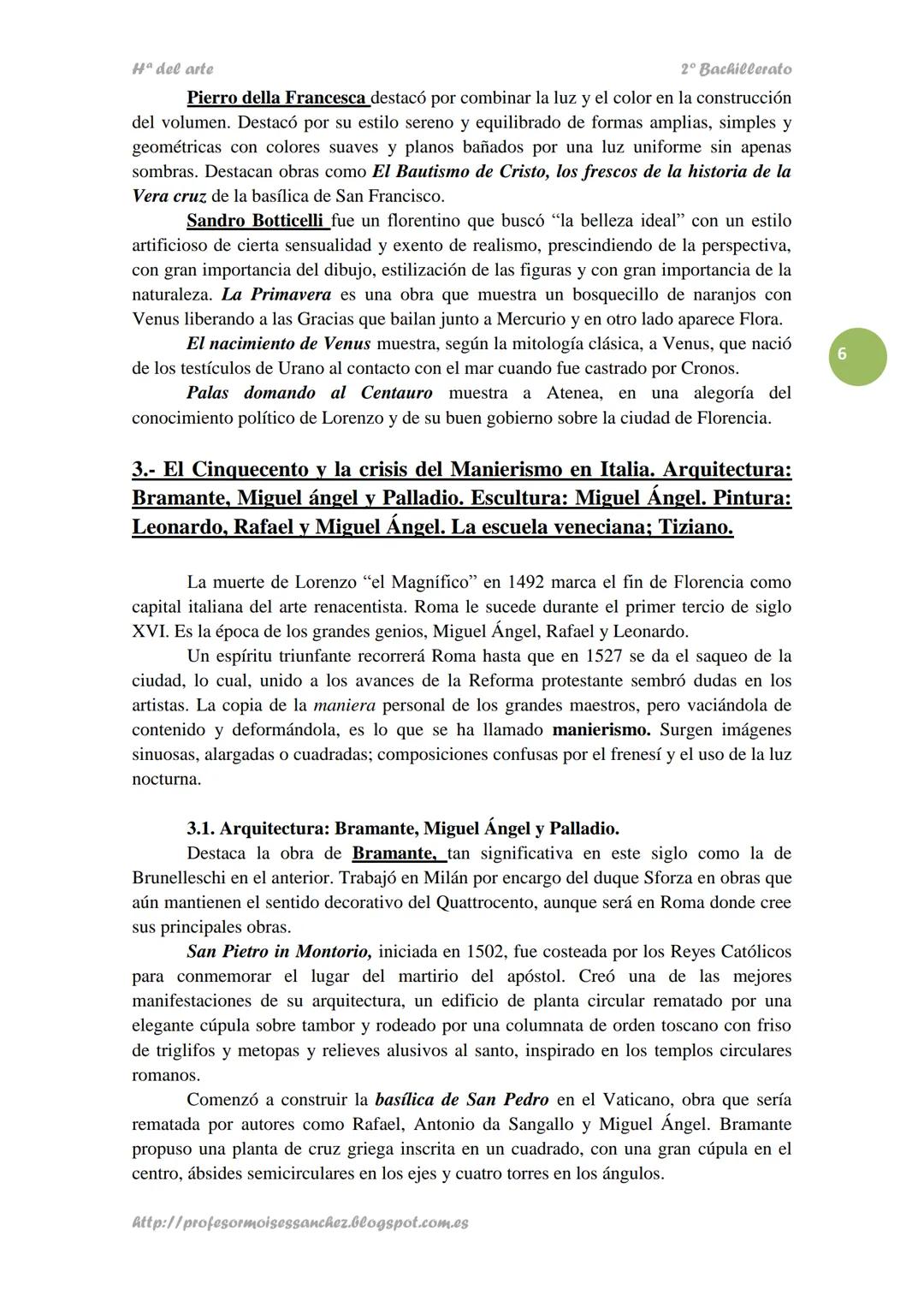 Hª del arte
2º Bachillerato
TEMA 9.
ARTE DEL RENACIMIENTO Y MANIERISMO
➤ ÍNDICE TEMAS TEÓRICOS
1.- Introducción al Renacimiento.
2.- E