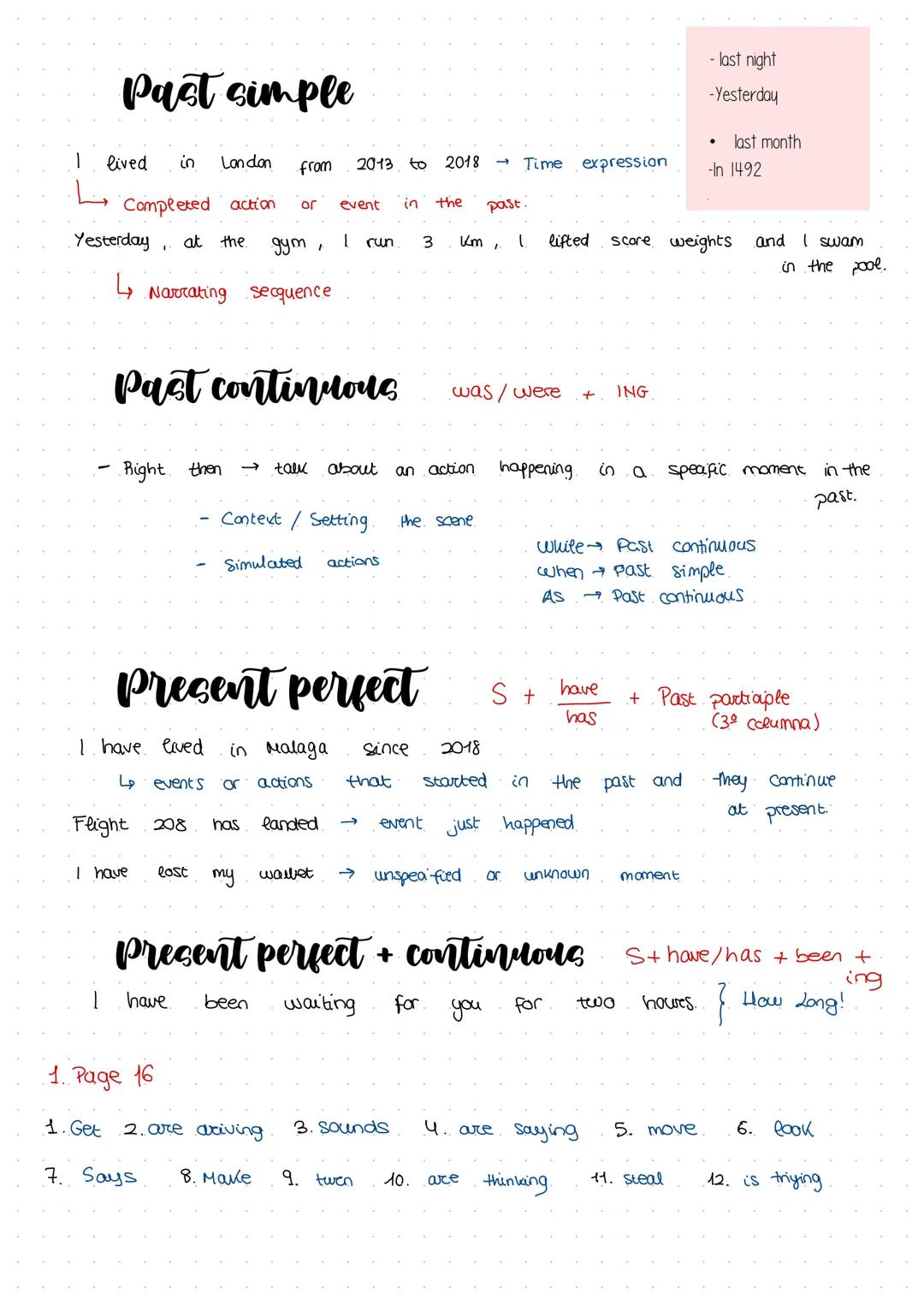# Past simple
I lived in London from 2013 to 2018 Time expression
→Completed action or event in the past.
Yesterday, at the gym, I run 3