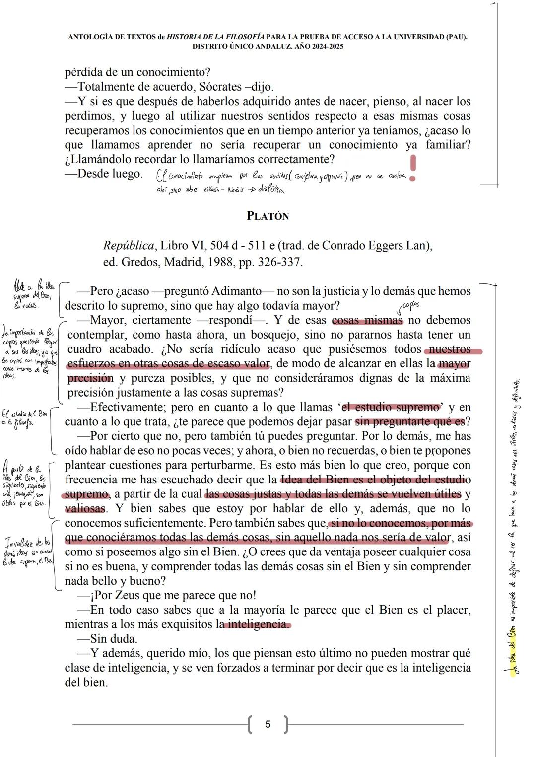 ANTOLOGÍA DE TEXTOS de HISTORIA DE LA FILOSOFÍA PARA LA PRUEBA DE ACCESO A LA UNIVERSIDAD (PAU).
DISTRITO ÚNICO ANDALUZ. AÑO 2024-2025
pérd
