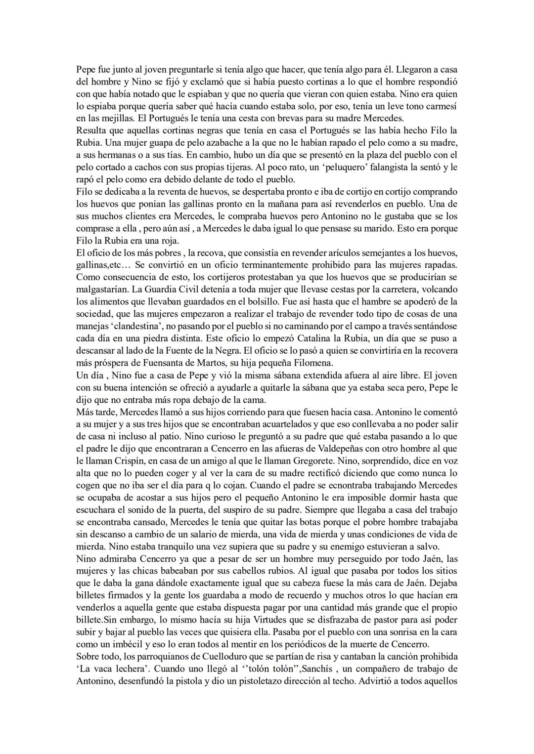 EL LECTOR DE JULIO VERNE
I-
1947
Se sitúa en Andalucía en el pueblo del protagonista. Lugar donde en invierno se morían de frío.
Antes de l