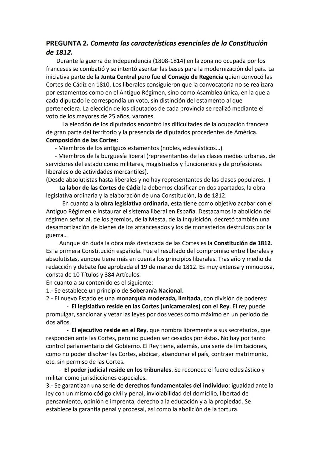 A. SOCIEDADES EN EL TIEMPO. + B. RETOS DEL MUNDO ACTUAL.
PREGUNTA 1. Describe la Guerra de la Independencia: sus causas, la
composición de l