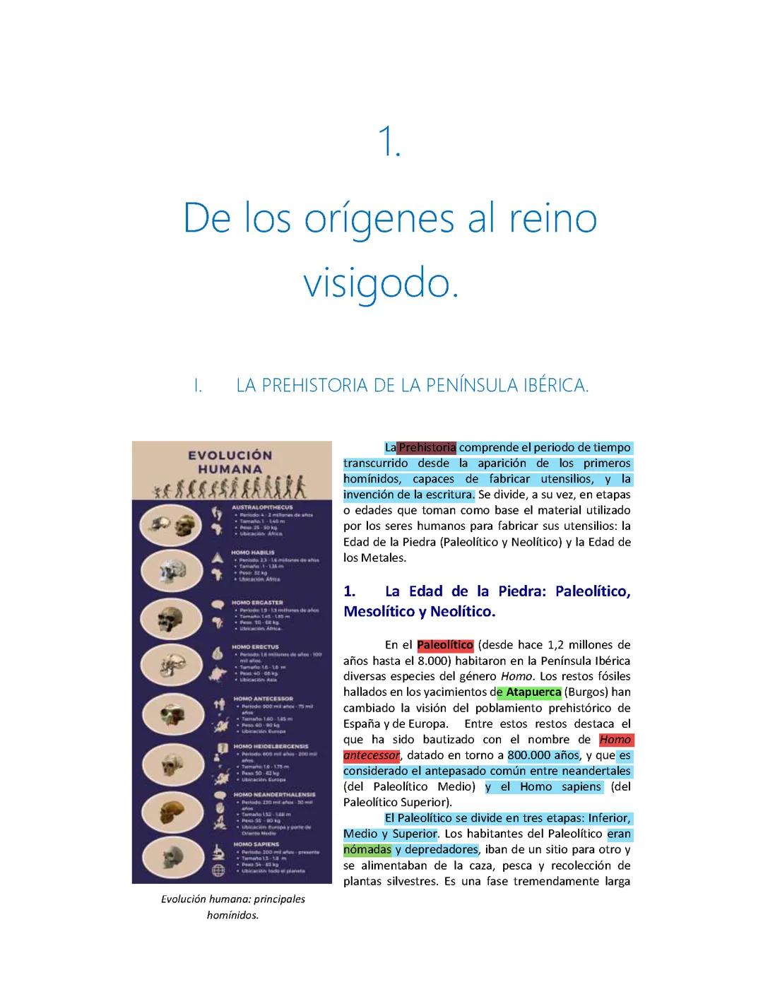 Tema 1 Historia de España; De los orígenes al reino visigodo