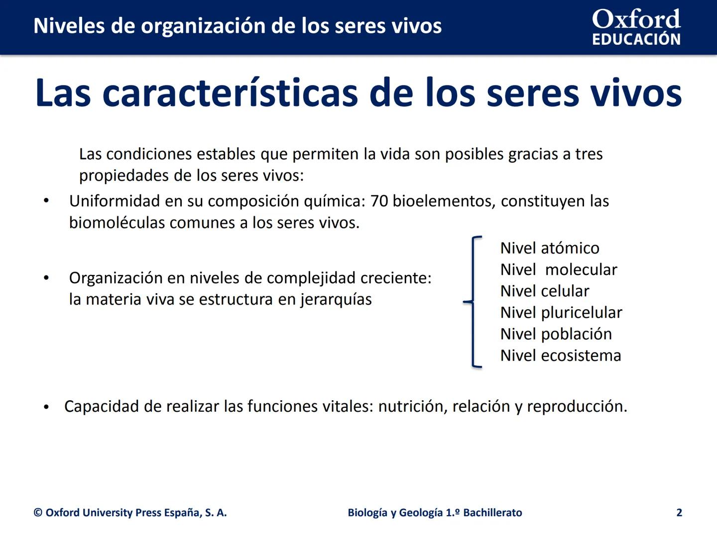 Oxford
EDUCACIÓN
# Niveles de organización
de los seres vivos
Biología y Geología
1.º Bachillerato
DOMI MINA # Niveles de organización de