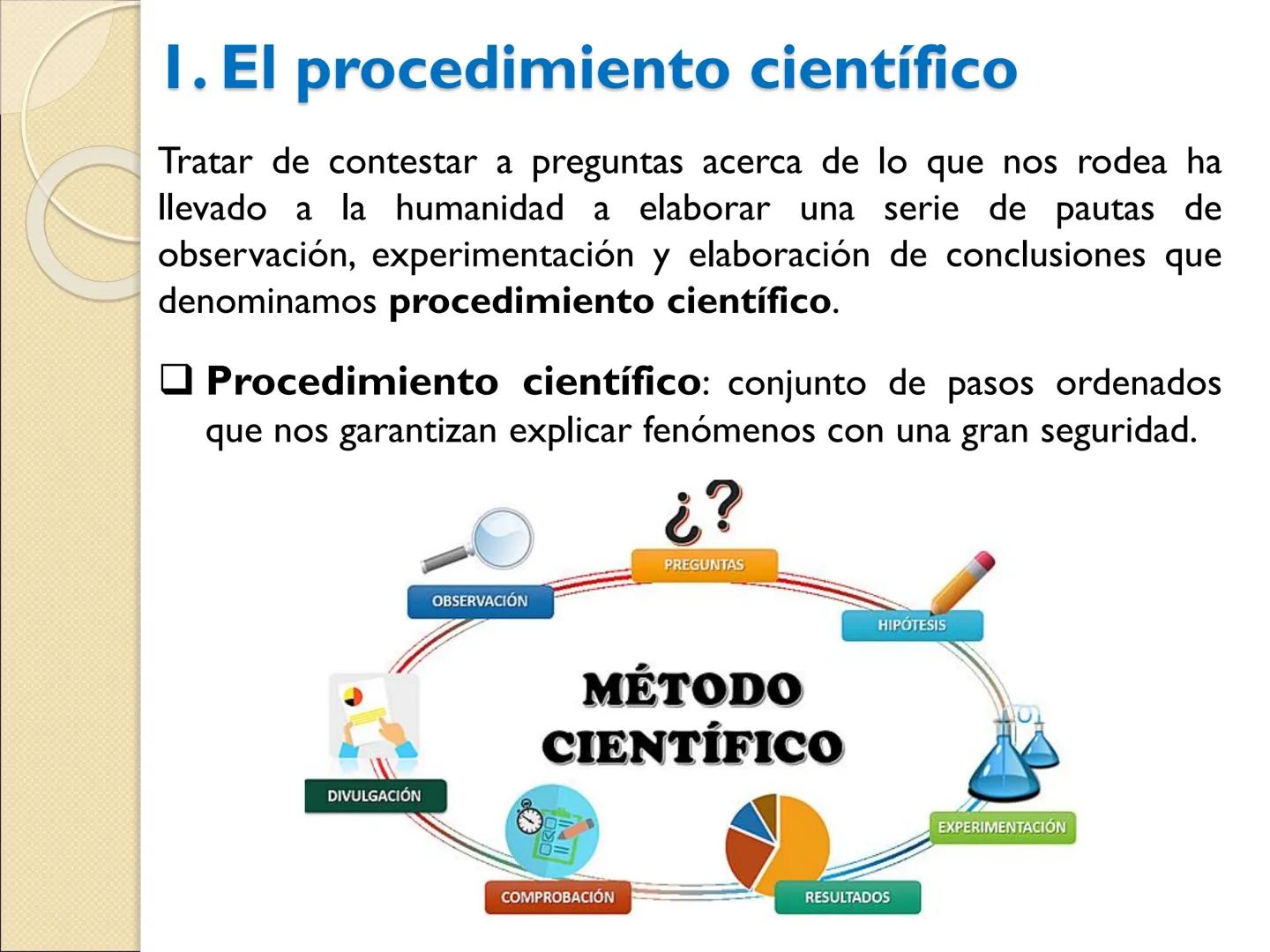 EL TRABAJO
CIENTÍFICO
+
Física y Química
2º ESO 1. El procedimiento científico
Tratar de contestar a preguntas acerca de lo que nos rodea ha