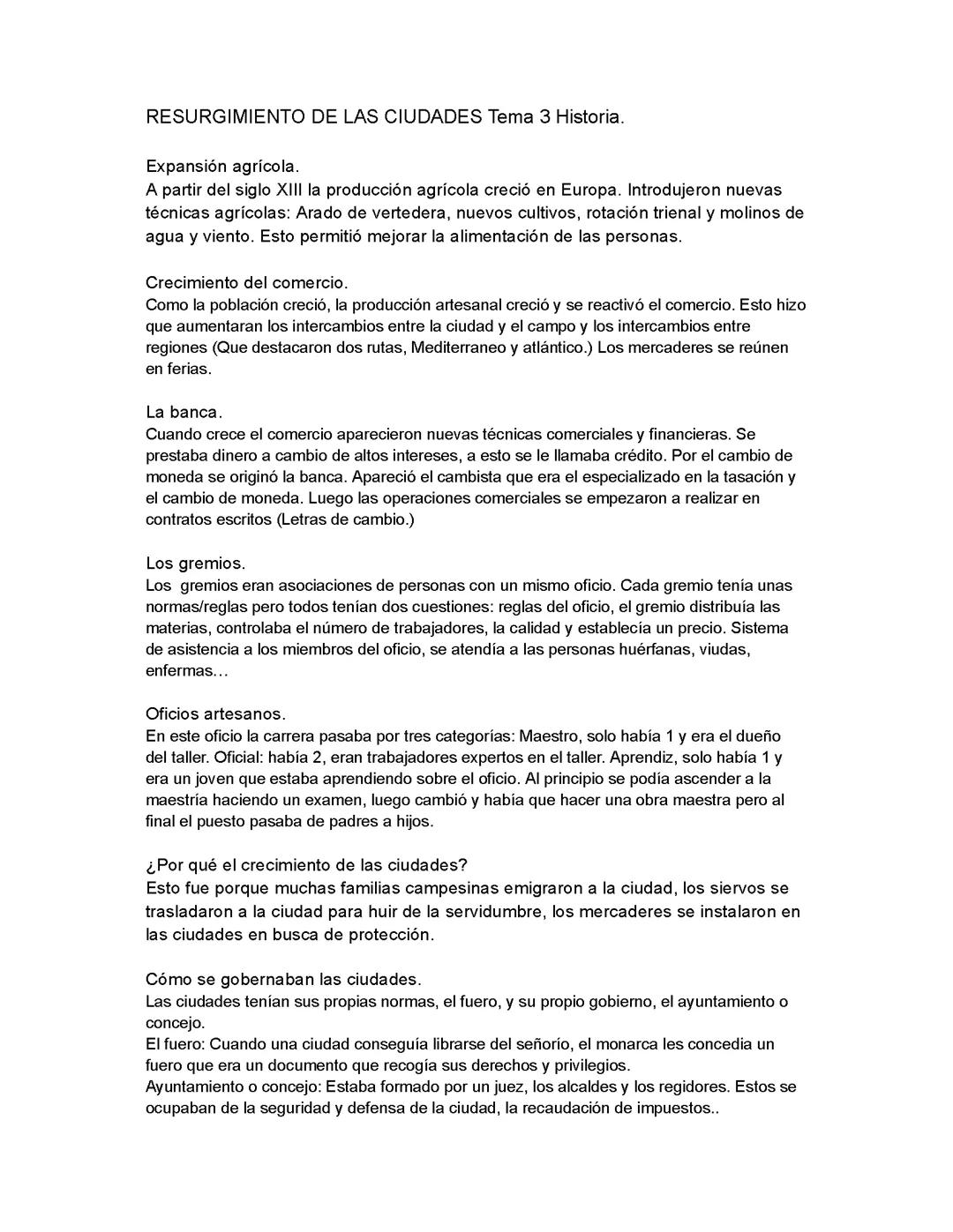 Resurgimiento de las ciudades europeas