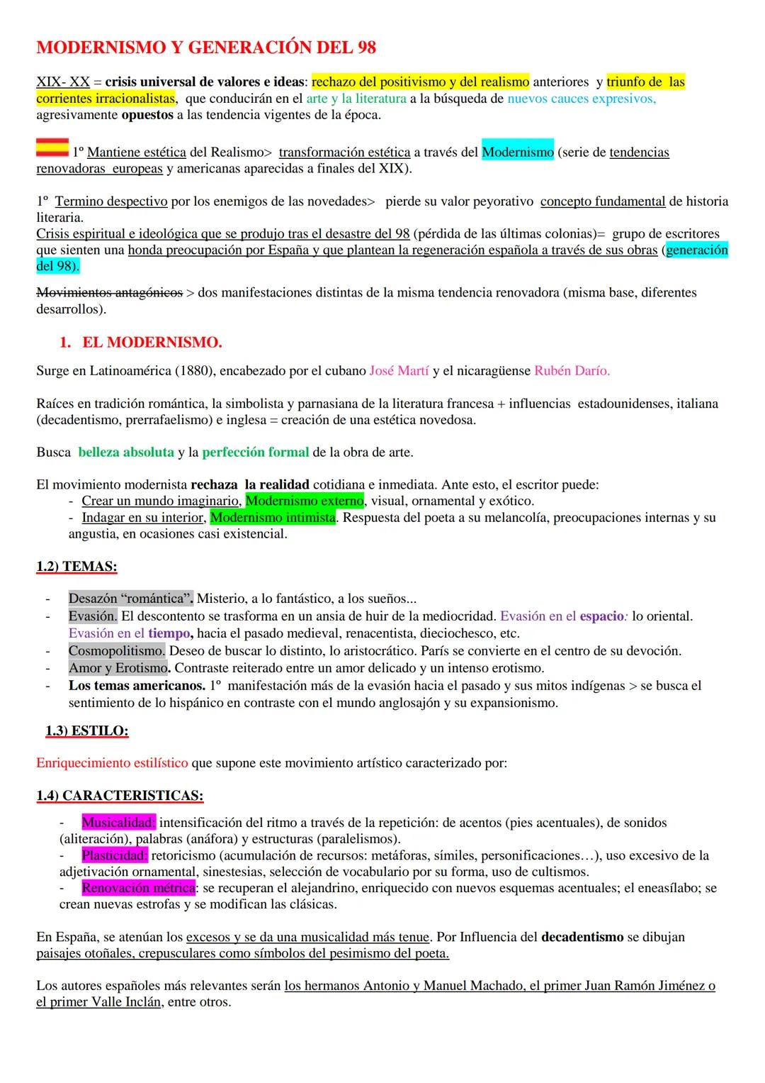 # MODERNISMO Y GENERACIÓN DEL 98
XIX-XX = crisis universal de valores e ideas: rechazo del positivismo y del realismo anteriores y triunfo