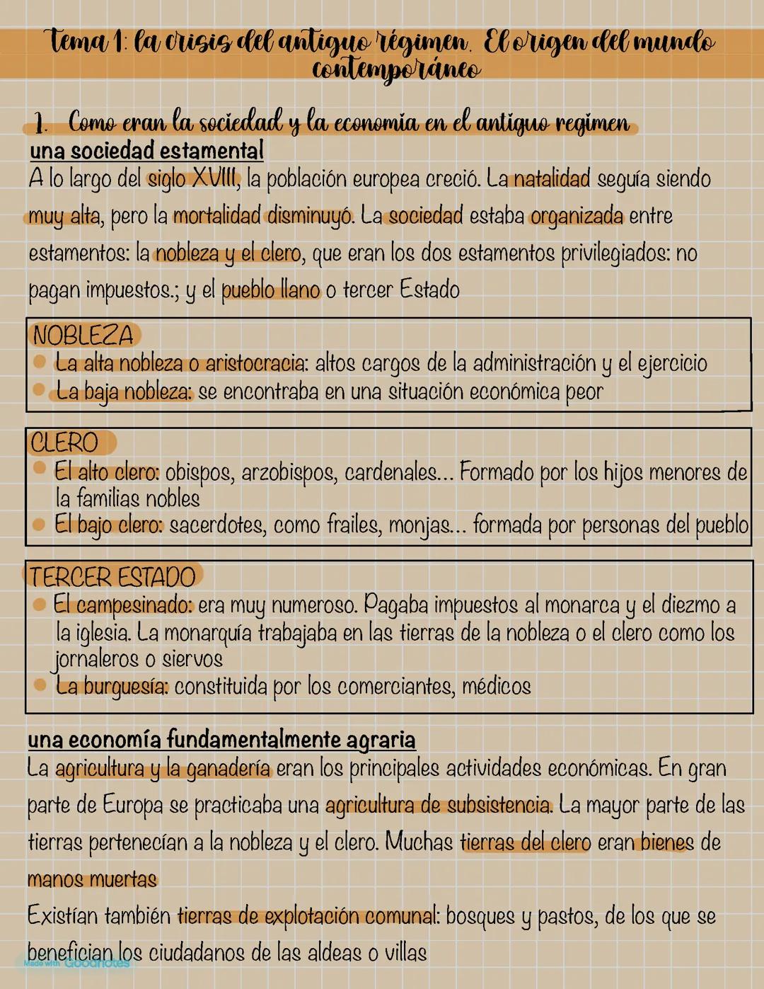 La crisis del antiguo régimen. El origen del mundo contemporáneo