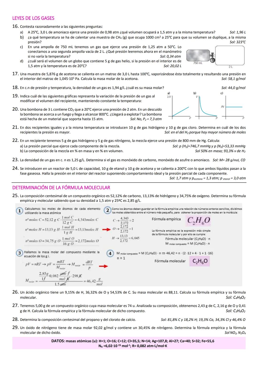 LEYES Y CONCEPTOS BÁSICOS EN QUÍMICA
LEYES PONDERALES
• Ley de Lavoisier o de la conservación de la materia. La masa de los productos
obteni