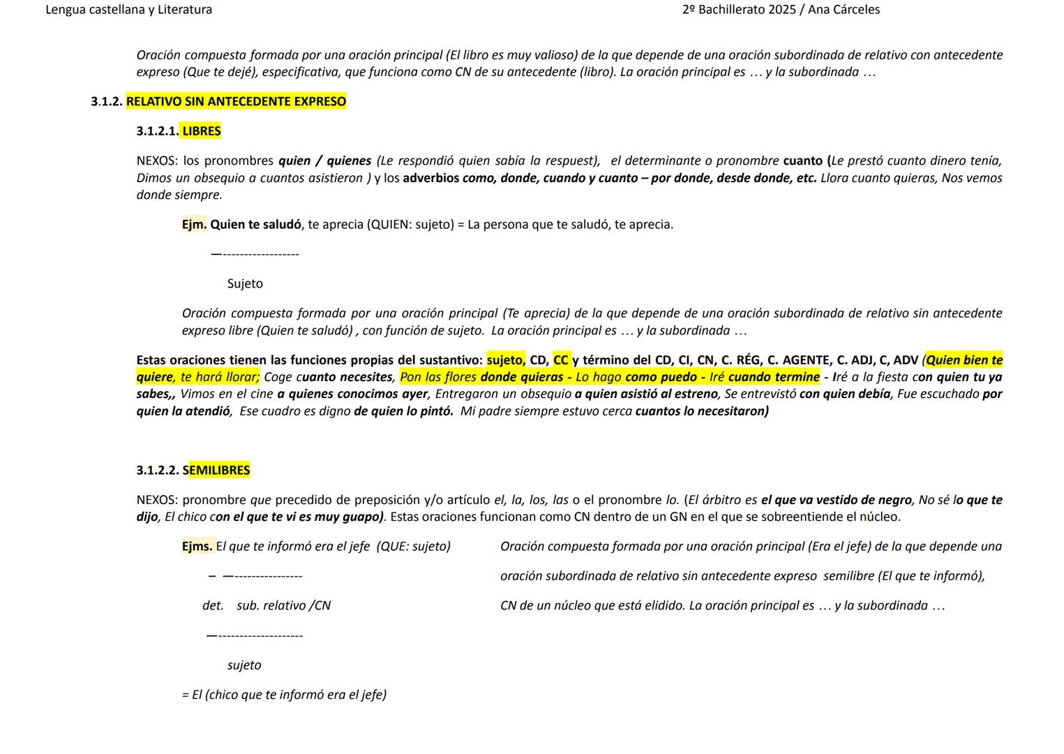 Lengua castellana y Literatura
1) COORDINADAS
.
.
COPULATIVAS (Conjunciones y, e, ni / conjunciones discontinuas o correlativas tanto
Elena