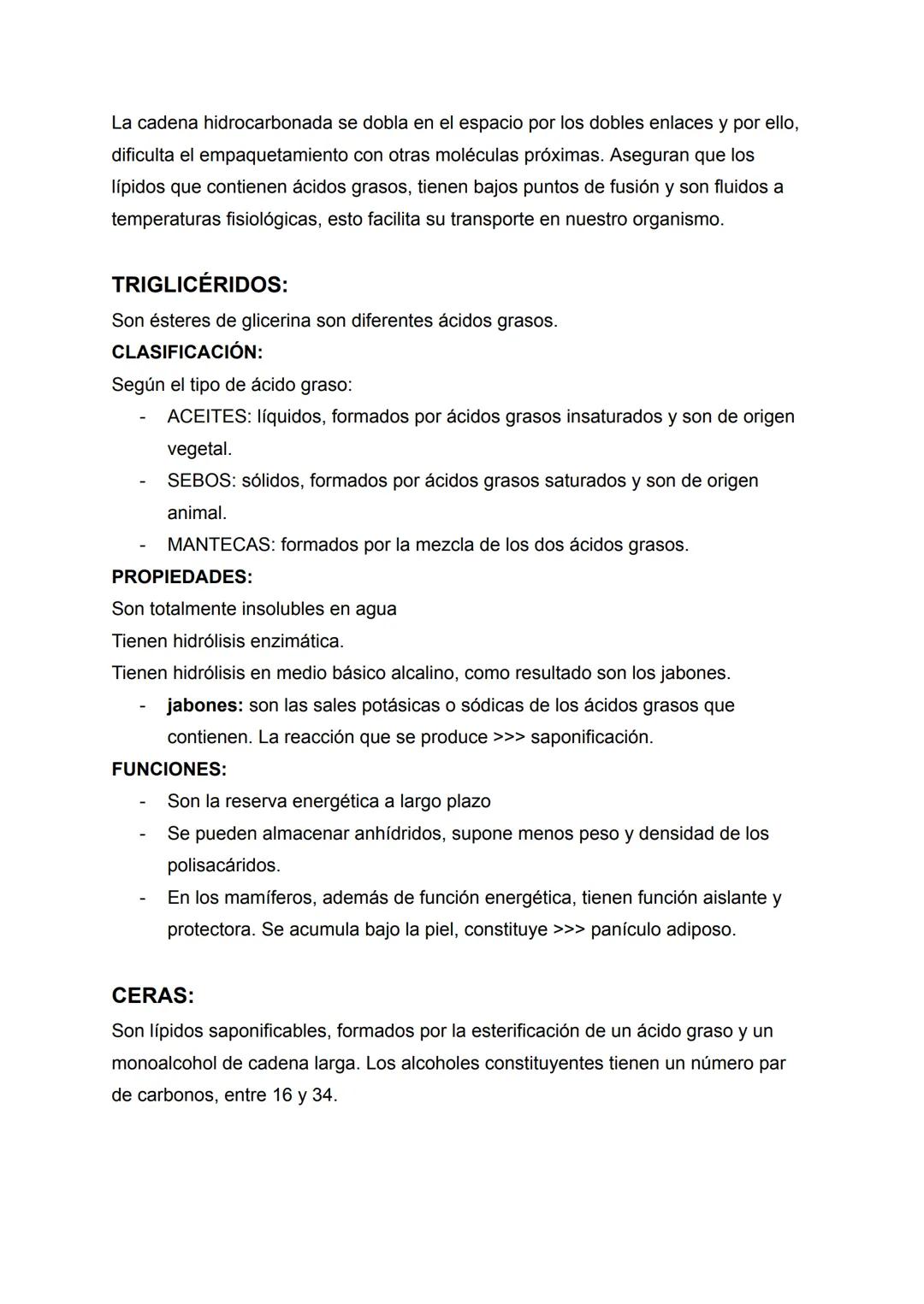 # LÍPIDOS:
Son un grupo muy heterogéneo de compuestos.
Compuestos principalmente por C y H y con pocos grupos funcionales con O, por
ello