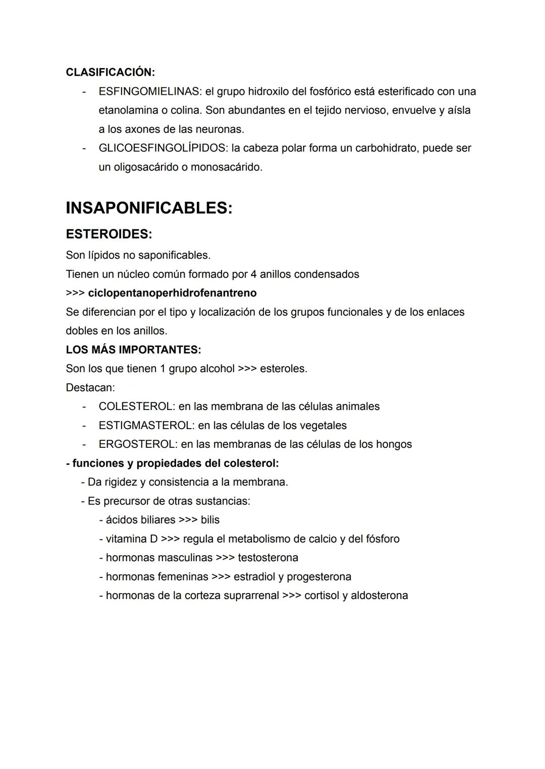 # LÍPIDOS:
Son un grupo muy heterogéneo de compuestos.
Compuestos principalmente por C y H y con pocos grupos funcionales con O, por
ello
