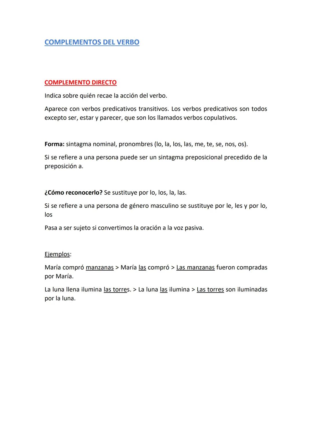LA ORACIÓN SIMPLE
EL SUJETO
Forma: No lleva preposición. Por ello, siempre es un sintagma nominal, un
pronombre o una expresión sustantivada