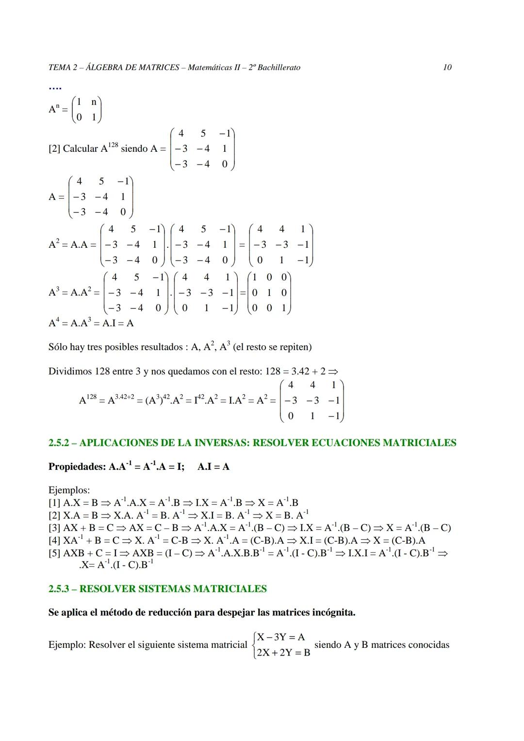 TEMA 2 - ÁLGEBRA DE MATRICES - Matemáticas II - 2º Bachillerato
TEMA 2 - ÁLGEBRA DE MATRICES
2.1 NOMENCLATURA Y DEFINICIONES
-
2.1.1 DEFINIC