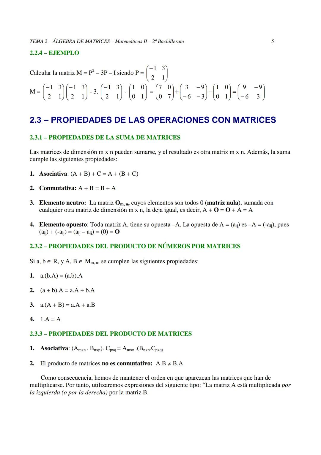 TEMA 2 - ÁLGEBRA DE MATRICES - Matemáticas II - 2º Bachillerato
TEMA 2 - ÁLGEBRA DE MATRICES
2.1 NOMENCLATURA Y DEFINICIONES
-
2.1.1 DEFINIC