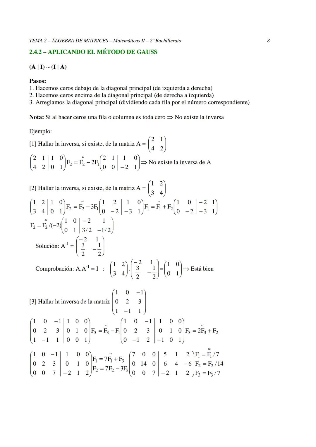 TEMA 2 - ÁLGEBRA DE MATRICES - Matemáticas II - 2º Bachillerato
TEMA 2 - ÁLGEBRA DE MATRICES
2.1 NOMENCLATURA Y DEFINICIONES
-
2.1.1 DEFINIC